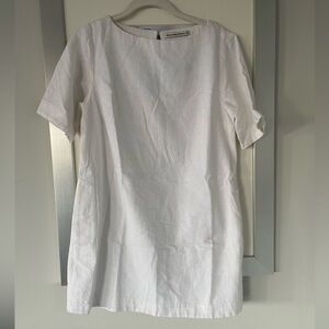 NWT Abercrombie & Fitch white linen shift dress with pockets